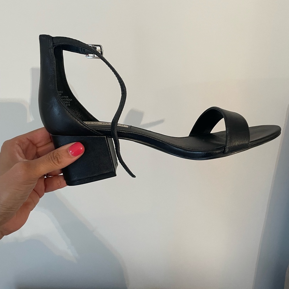 Steve Madden Irenee black leather heel